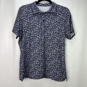 Vineyard Vines Performance Polo Shirt Women’s Medium Navy Floral Golf Top